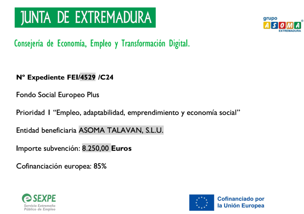 Fondo Social Europeo , Junta de Extremadura